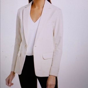 NWT Trina Turk cotton  blazer jacket ,cream,4